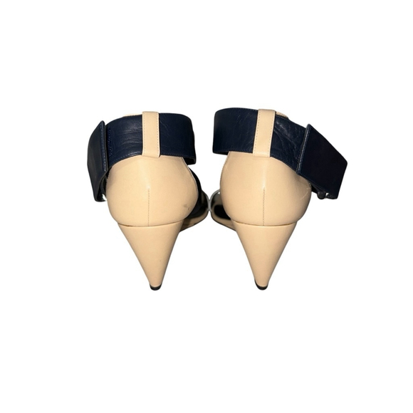 Women's Pierre Hardy Wedge Color Block Sandals, Tan, White & Blue, Size 39 (9) - Picture 5 of 6